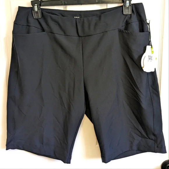 Tail Shorts Tail White Label Black Pull On Golf Bermuda Shorts